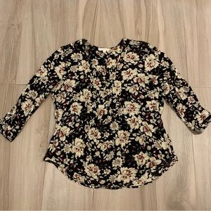 Fun2Fun Black/Red Floral Women's Blouse